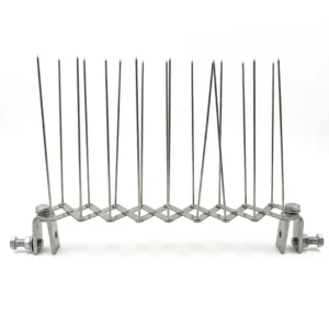 Expandable Stainless Steel Bird Spikes with Clamps, Adjustable Pigeon Spikes for Balcony Railing & Fence.