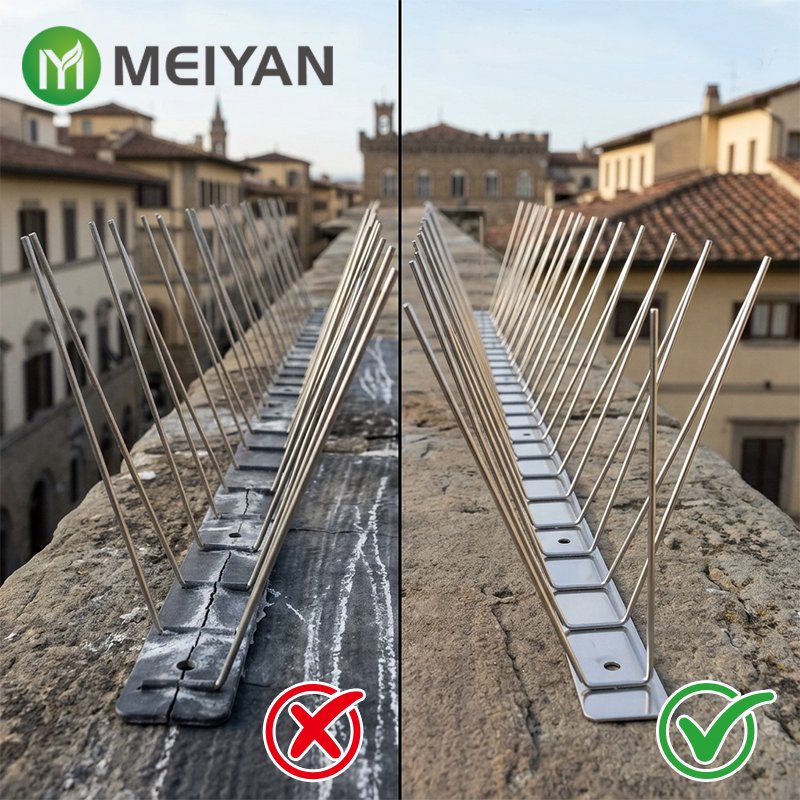 High-quality Welded Stainless Steel Bird Spikes for permanent roof protection